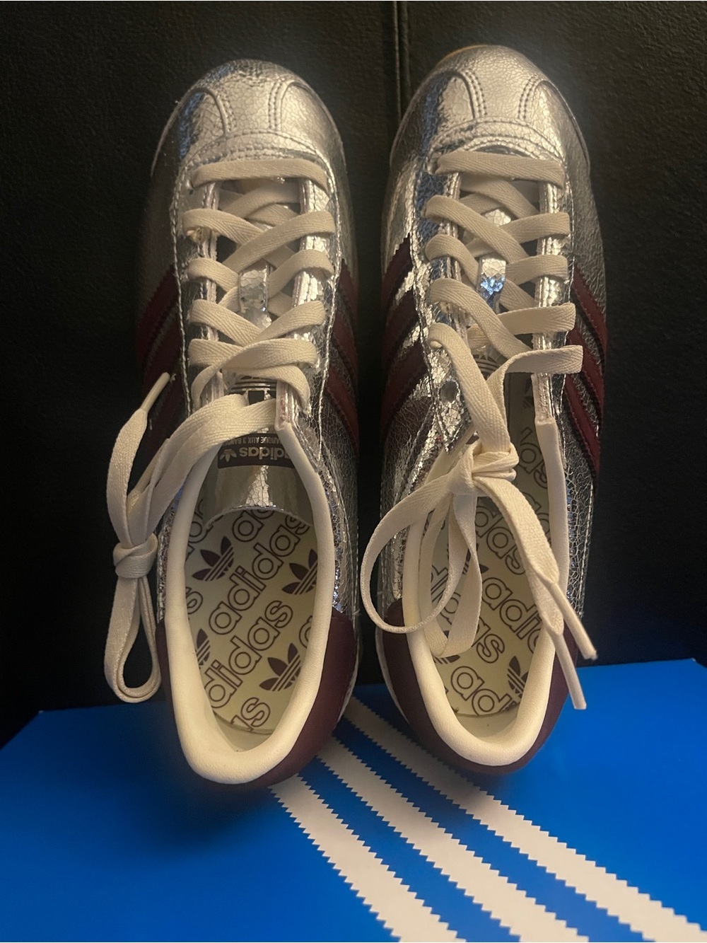 Adidas Women’s Country OG Silver and Maroon Women's Sneakers Size 7 NWB HTF - Picture 13 of 16